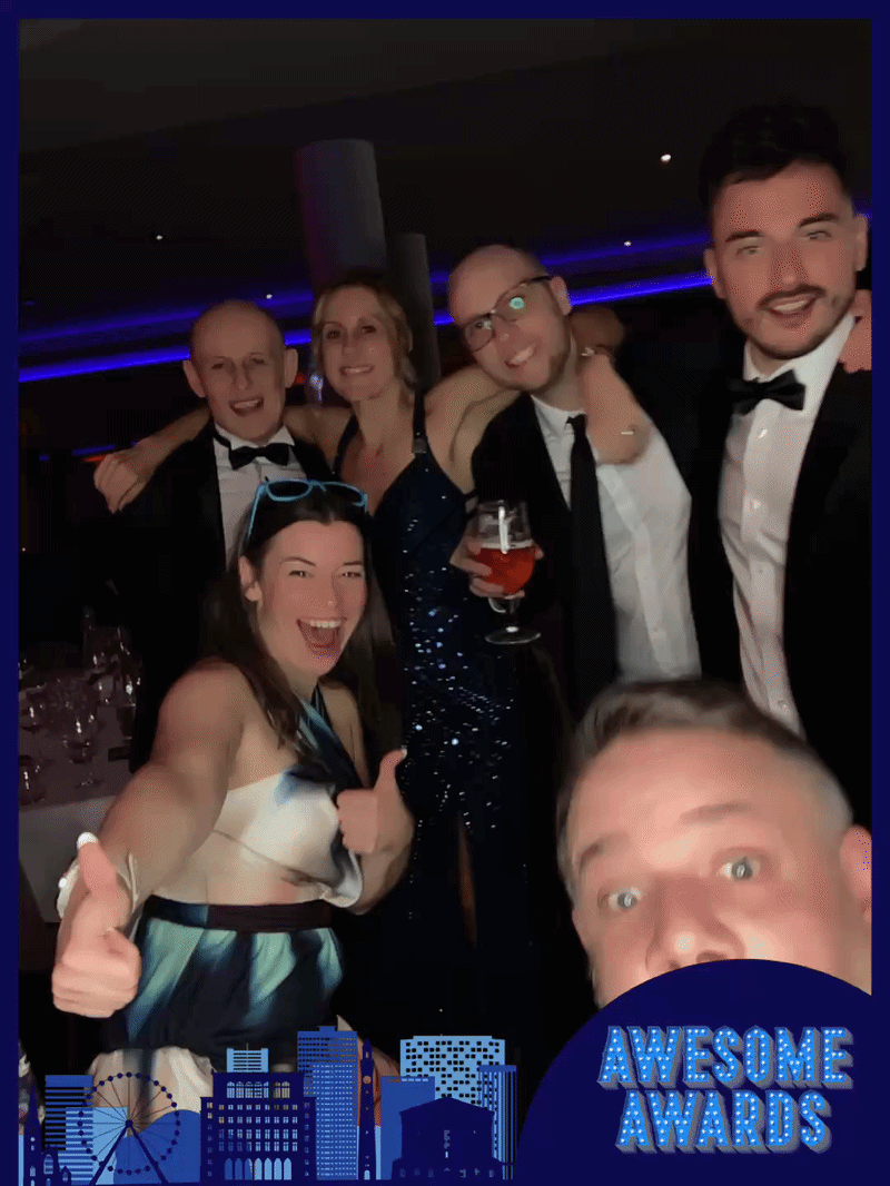 Corporate event guests using the GIFIT photo booth